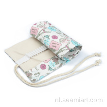 Seamiart canvas potloodrol wrap pen tas roll -up potlood kashouder gekleurd afdrukken voor schetskunstbenodigdheden